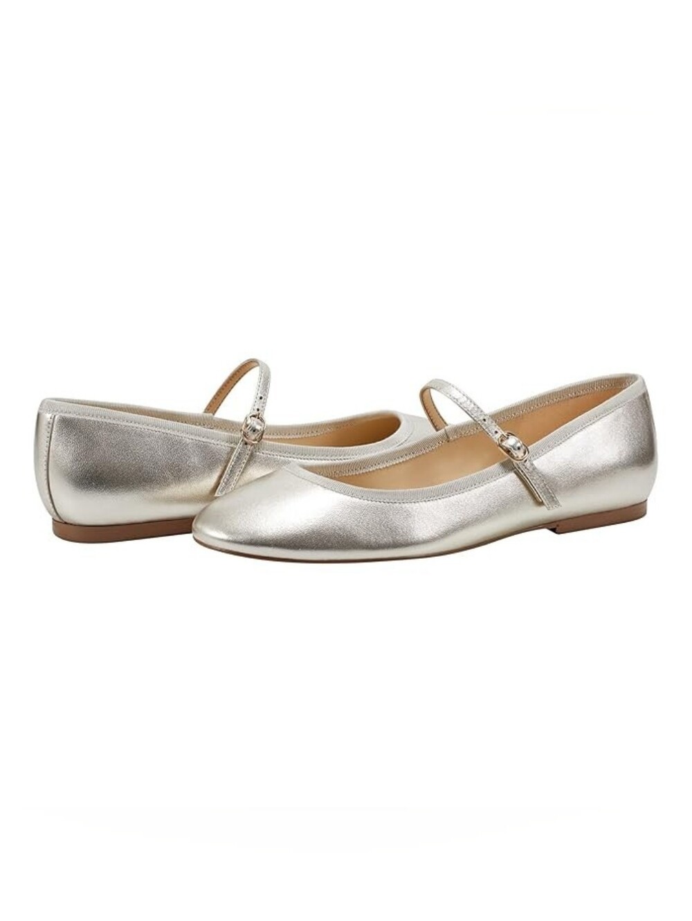 Marc Fisher Silver Mary Jane Ballet Flats